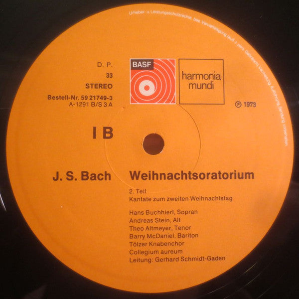 Johann Sebastian Bach, Tölzer Knabenchor, Collegium Aureum, Gerhard Schmidt-Gaden : Weihnachtsoratorium (3xLP, Album)