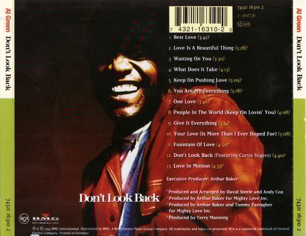 Al Green : Don't Look Back (CD, Album, Son)