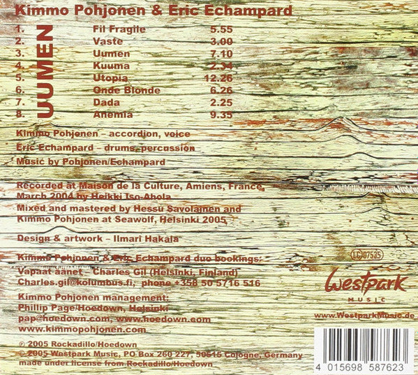 Kimmo Pohjonen & Eric Echampard : Uumen (CD, Album)