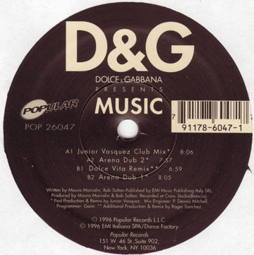 Dolce & Gabbana : Music (12")