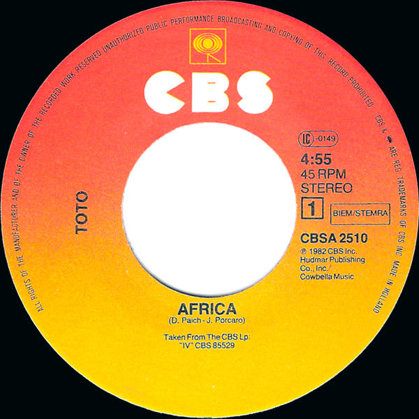 Toto : Africa (7", Single)