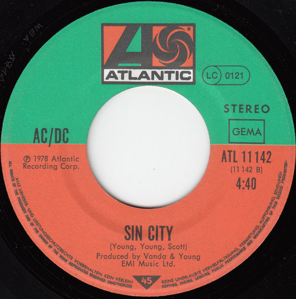 AC/DC : Rock 'N' Roll Damnation (7", Single)