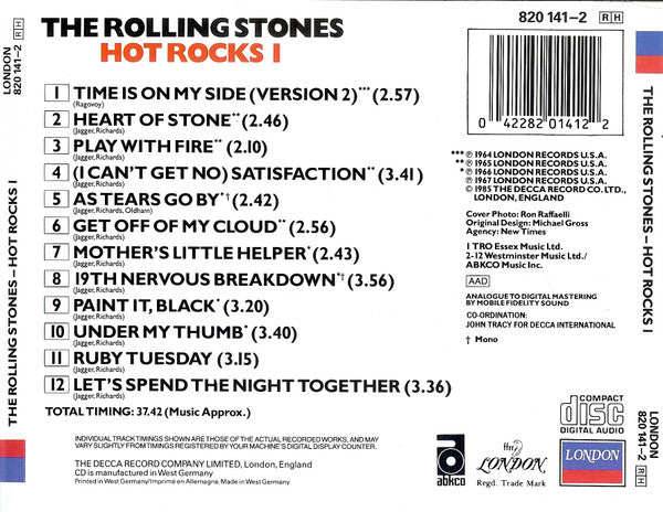 The Rolling Stones : Hot Rocks 1 (CD, Comp, Mono, RE, PMD)