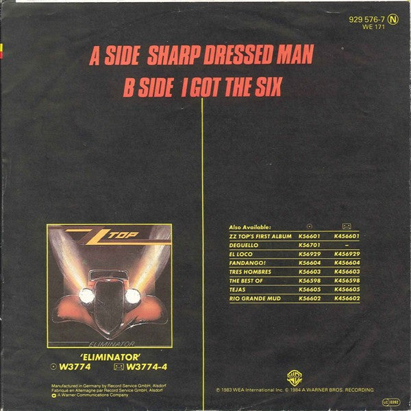 ZZ Top : Sharp Dressed Man (7", Single)