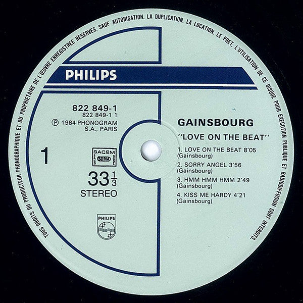 Serge Gainsbourg : Love On The Beat (LP, Album)