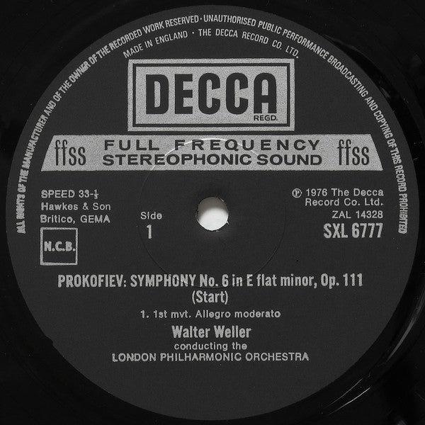 Prokofiev*, London Philharmonic Orchestra, Walter Weller : Symphony No.6 (LP)