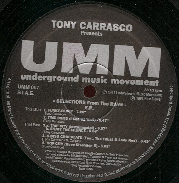 Tony Carrasco : Selections From The Rave E.P. (12", EP)