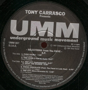 Tony Carrasco : Selections From The Rave E.P. (12", EP)