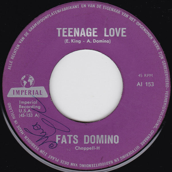 Fats Domino : Teenage Love (7", Single)