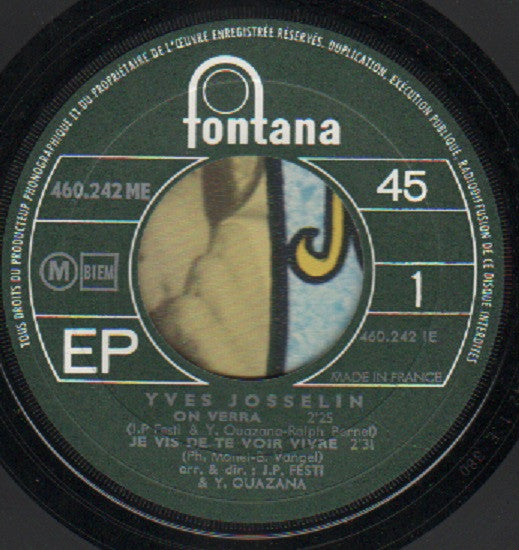 Yves Josselin : On Verra (7", EP)