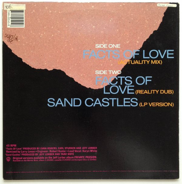 Jeff Lorber Featuring Karyn White : Facts Of Love (12", Maxi)