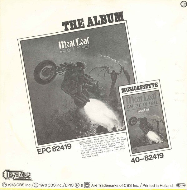 Meat Loaf : You Took The Words Right Out Of My Mouth (Hot Summer Night) (7", Single)
