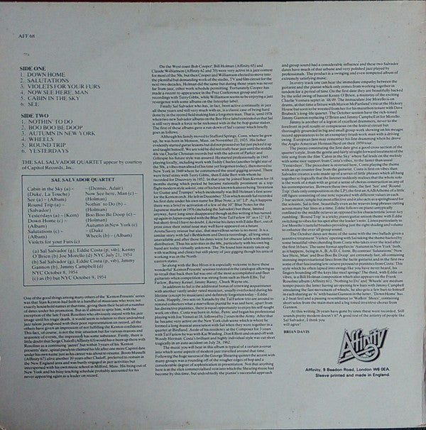 Sal Salvador Quartet : Boo Boo Be Doop (LP, Album)