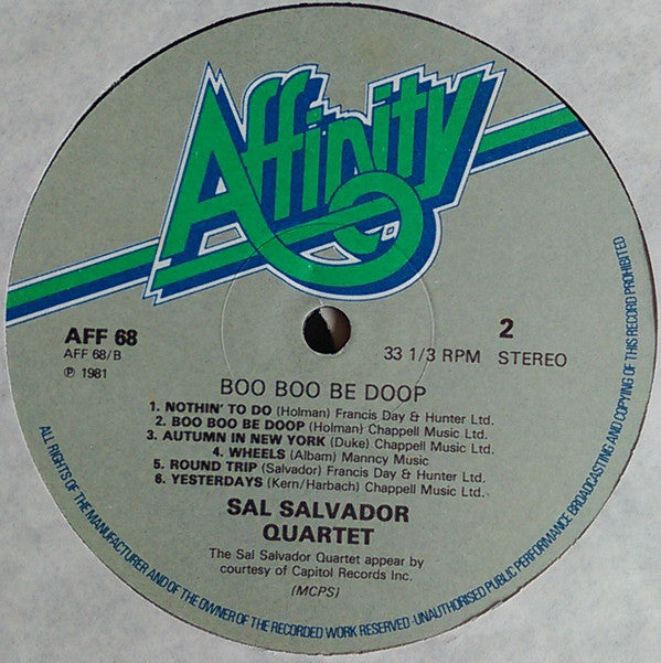 Sal Salvador Quartet : Boo Boo Be Doop (LP, Album)