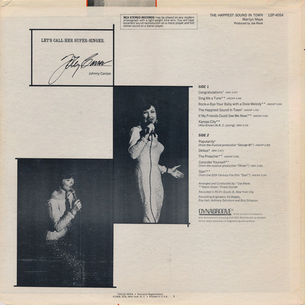 Marilyn Maye : The Happiest Sound In Town (LP, Album)