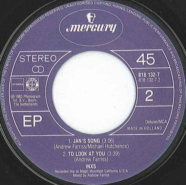 INXS : Original Sin (7", EP)