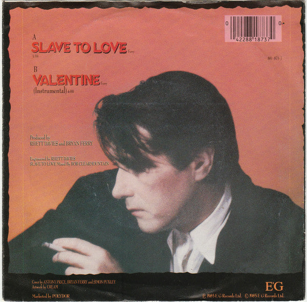 Bryan Ferry : Slave To Love (7", Single)