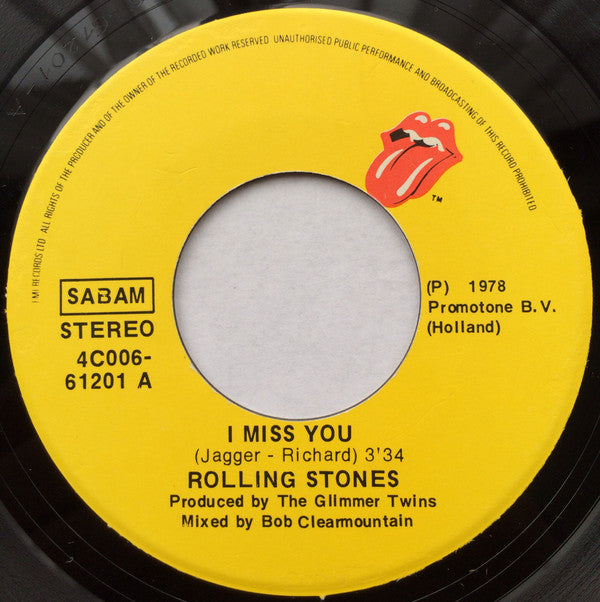 The Rolling Stones : Miss You (7", Single)