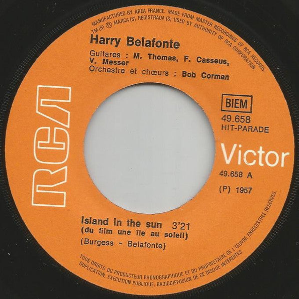 Harry Belafonte : Une île Au Soleil (7", Single)