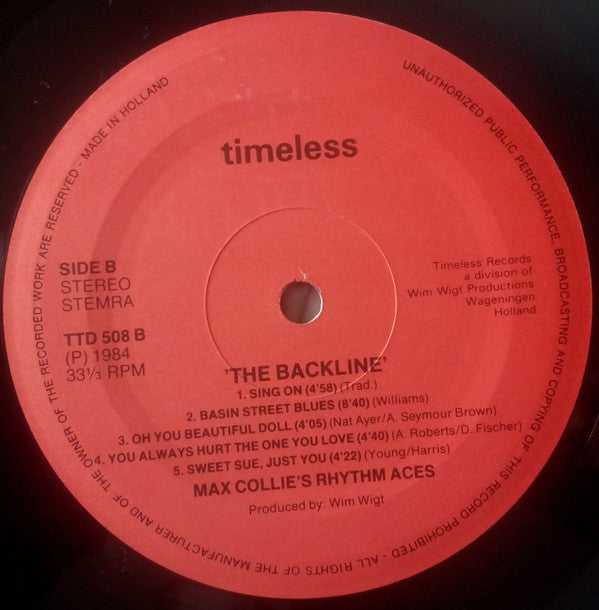 Max Collie Rhythm Aces : The Backline VOL.2 (LP, Album)