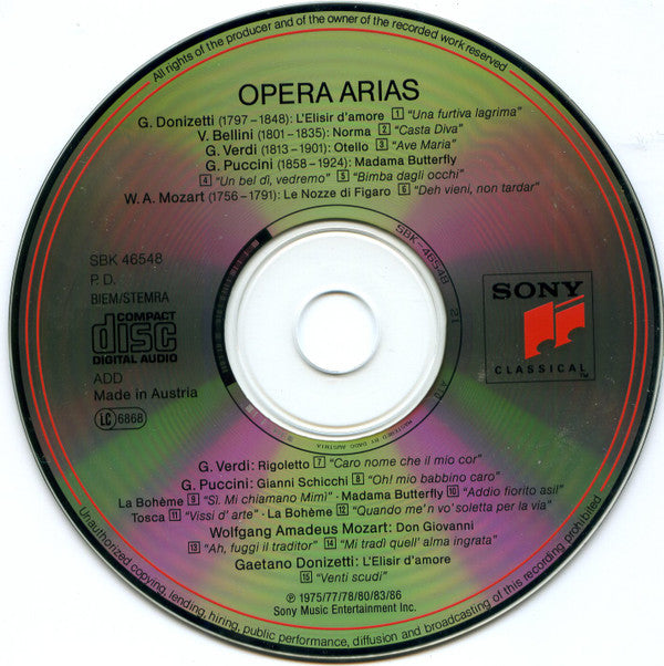 Various : Opera Arias (CD, Comp)