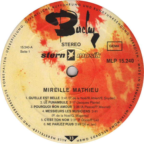Mireille Mathieu : Mireille Mathieu (LP, Album, RP)