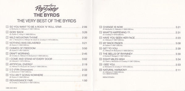The Byrds : The Very Best Of The Byrds (CD, Comp)