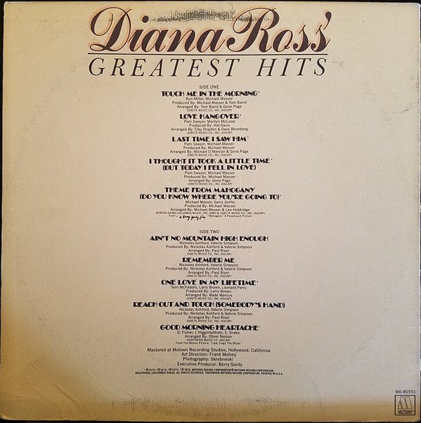 Diana Ross : Diana Ross' Greatest Hits (LP, Comp)