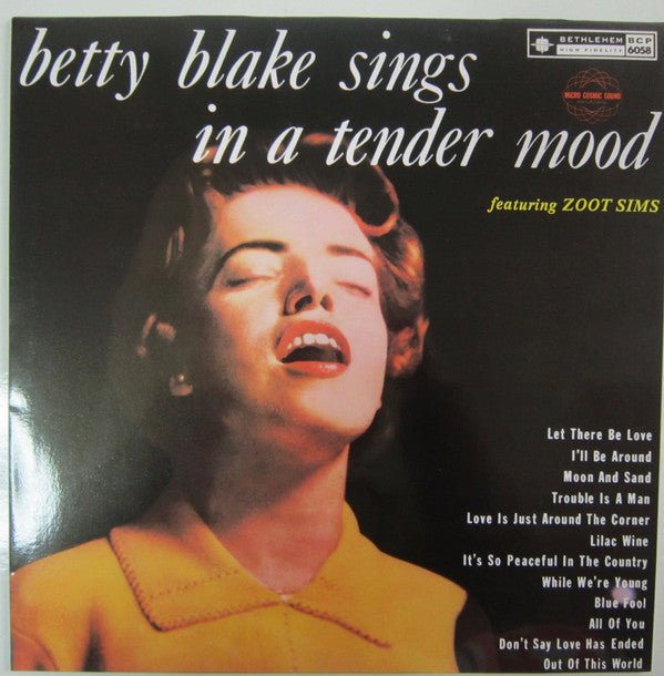 Betty Blake  Featuring Zoot Sims : Sings In A Tender Mood (LP, Album, Mono, RE)