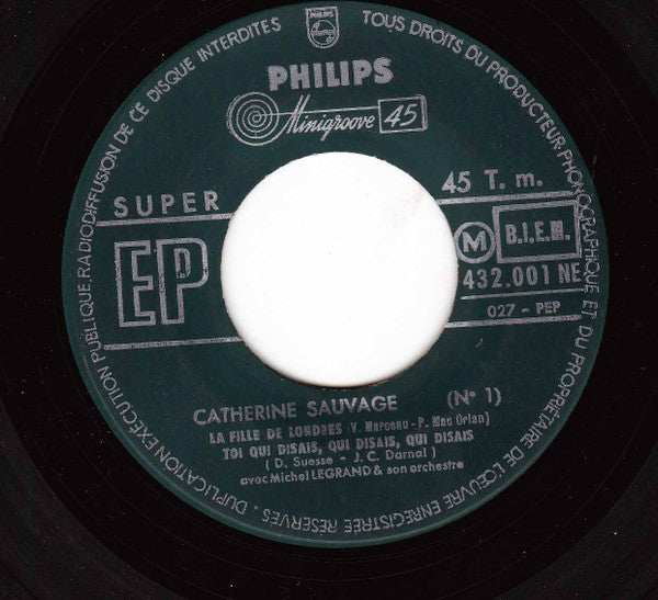 Catherine Sauvage : 1 - La Fille De Londres (7", EP, RE)