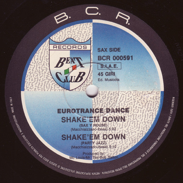 Eurotrance Dance : Shake 'Em Down (12")