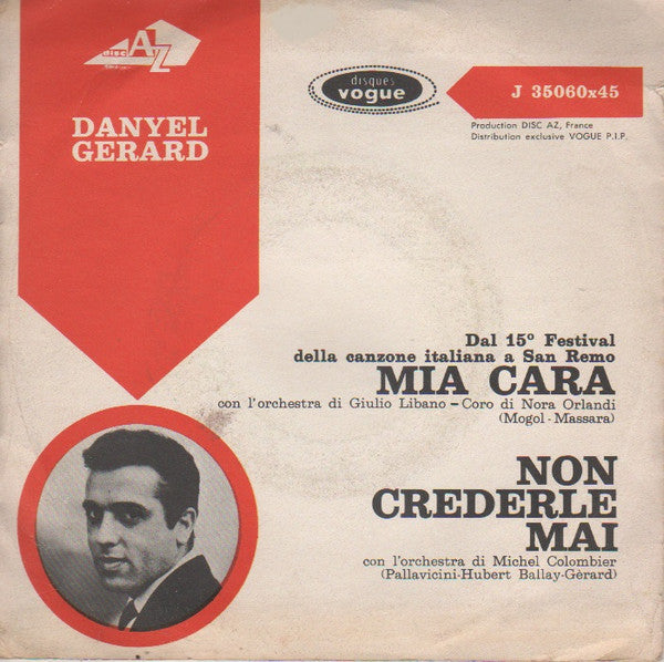 Danyel Gérard : Mia Cara  (7")