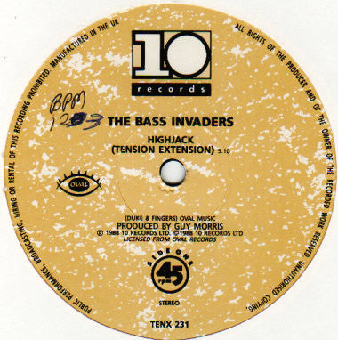 The Bass Invaders : Highjack (12")