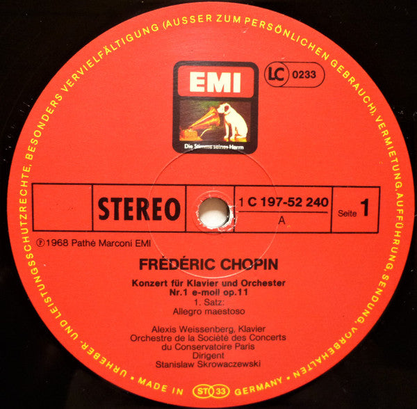 Frédéric Chopin, Stanislaw Skrowaczewski, Alexis Weissenberg, Orchestre De La Société Des Concerts Du Conservatoire : Sämtliche Werke Für Klavier Und Orchester (3xLP + Box)