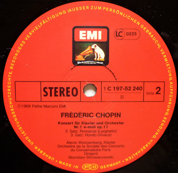 Frédéric Chopin, Stanislaw Skrowaczewski, Alexis Weissenberg, Orchestre De La Société Des Concerts Du Conservatoire : Sämtliche Werke Für Klavier Und Orchester (3xLP + Box)