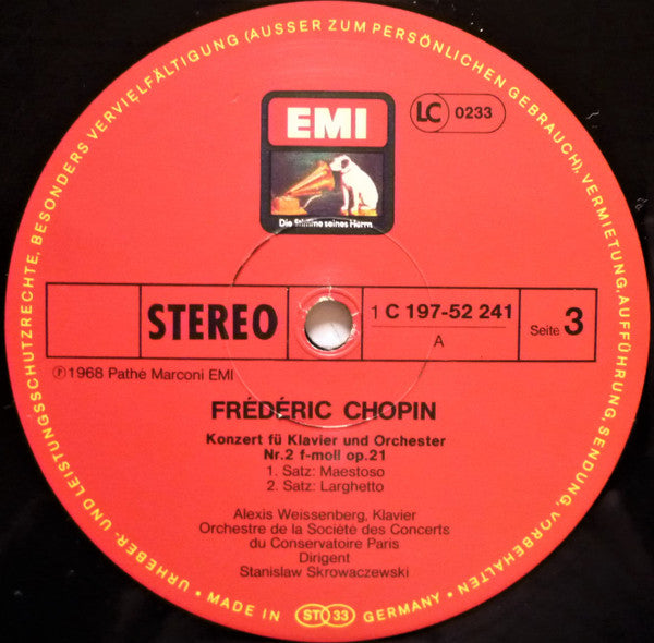 Frédéric Chopin, Stanislaw Skrowaczewski, Alexis Weissenberg, Orchestre De La Société Des Concerts Du Conservatoire : Sämtliche Werke Für Klavier Und Orchester (3xLP + Box)