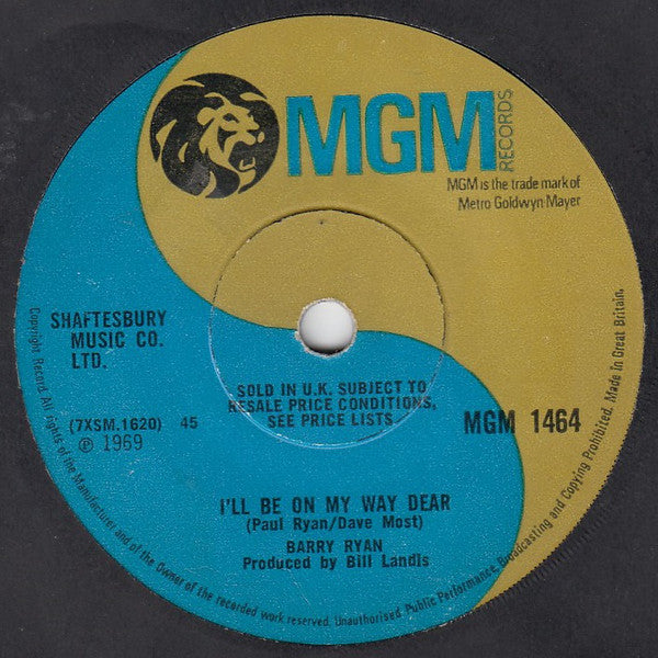 Barry Ryan : Love Is Love (7", Single, sol)