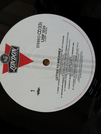 Various : Letter To Brezhnev (From The Motion Picture Soundtrack) (LP, Album)