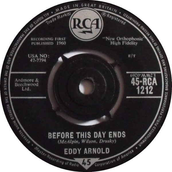 Eddy Arnold : Before This Day Ends (7", Single)