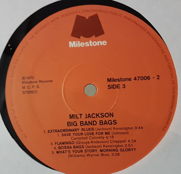 Milt Jackson : Big Band Bags (2xLP, Album, Comp, RE, RM)