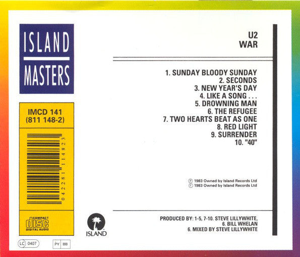 U2 : War (CD, Album, RE)