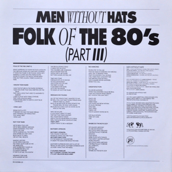 Men Without Hats : Folk Of The 80's (Part III) (LP, Album)