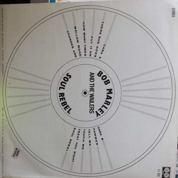 Bob Marley & The Wailers : Soul Rebel (LP, Comp)