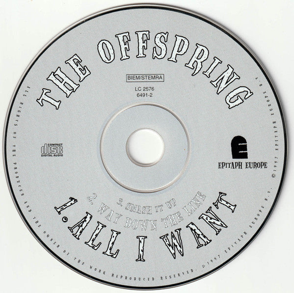 The Offspring : All I Want (CD, Maxi, Promo)