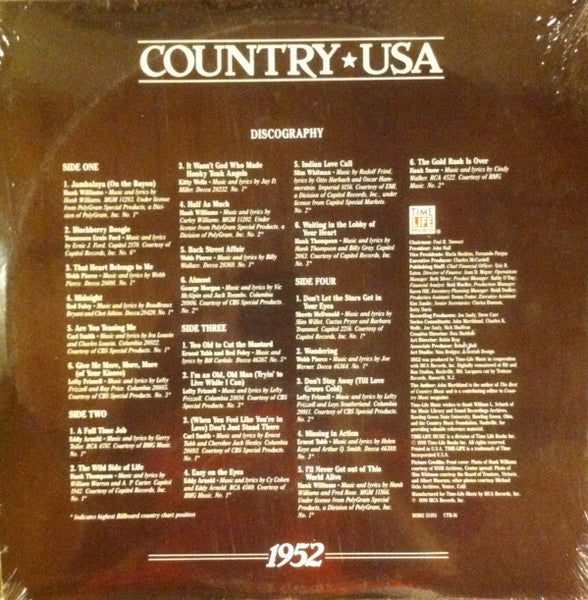 Various : Country USA 1952 (2xLP, Comp)