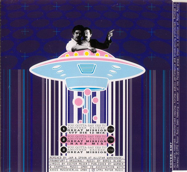 Jam & Spoon Hands On Yello : You Gotta Say Yes To Another Excess- Great Mission (CD, Maxi)