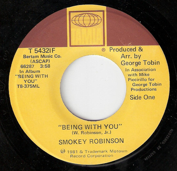 Smokey Robinson : Being With You (7", Single)