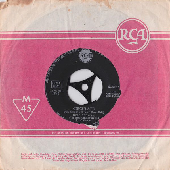 Neil Sedaka : Alice In Wonderland / Circulate (7")