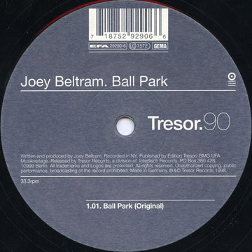 Joey Beltram : Ball Park (12")