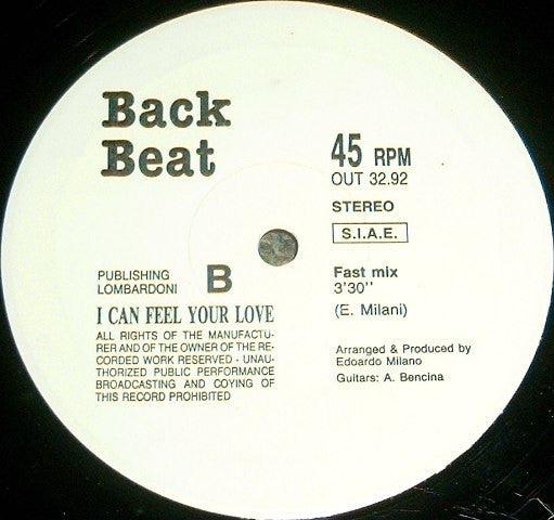 Back Beat (2) : I Can Feel Your Love (12")